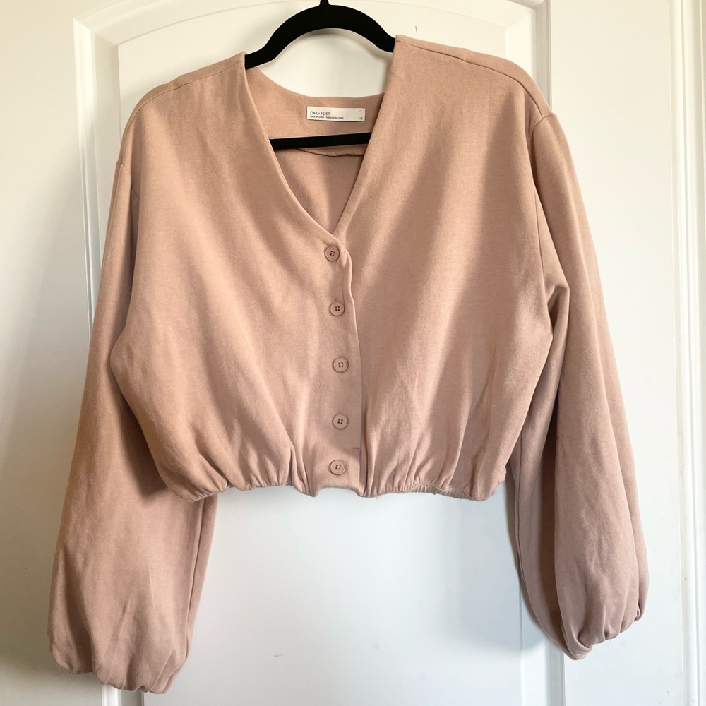 Oak + Fort Crop knit top